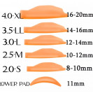 Силіконові форми для вій Minoko, помаранчеві (6 пар: S, M, L, LL, XL, Lower Lash)