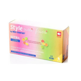 Рукавички нітрилові різнокольорові (4 кольори) Style Tutti Frutti, розмір S (96шт/уп)