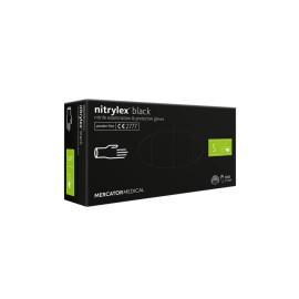 Рукавички нітрилові чорні Mercator Nitrylex, S (100 шт/уп)