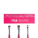 Набір пензликів професійний для фарбування брів Zola MAGIC BROW BRUSHES, малиновий
