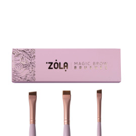 Набор кисточек профессиональный для покраски бровей MAGIC BROW BRUSHES, светло-розовый