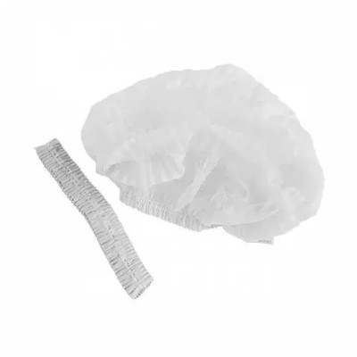 Beanies made of spunbond with one rubber band Pink White (100 pcs/pack, white)