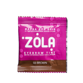 Фарба для брів з колагеном ZOLA 03 Brown в саше з окислювачем, 5 мл