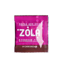 Фарба для брів з колагеном ZOLA 04 Dark brown в саше з окислювачем, 5 мл