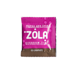 Фарба для брів з колагеном ZOLA 05 Graphite в саше з окислювачем, 5 мл