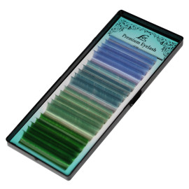 Вії LEX 4 COLOR (s-blue; o-blue; b-green; green) 20 lines 0.07 CC 7-8-9-10-11-12mm