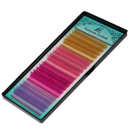 Ресницы LEX 4 COLOR (gold; pink; h-pink; l-violet) 20 lines 0.07 CC 7-8-9-10-11-12mm