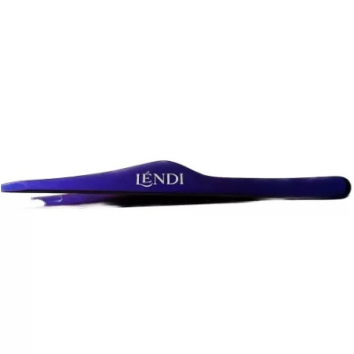 Пінцет для брів Lendi (скошений, фіолетовий)