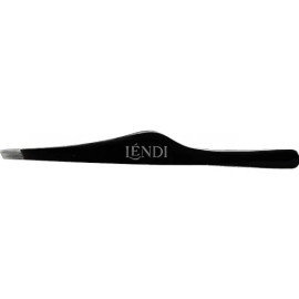 Пінцет для брів Lendi (скошений, чорний)
