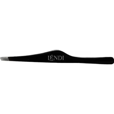 Пінцет для брів Lendi (скошений, чорний)