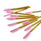 Brushes nylon handle gold, pile pink (50pcs/pack)