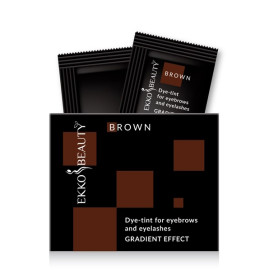 Фарба-тінт для брів та вій Ekko Beauty GRADIENT EFFECT, тон Brown, саше