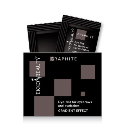 Фарба-тінт для брів та вій Ekko Beauty GRADIENT EFFECT, тон Graphite, саше