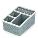 Brush and nail file basket, grey