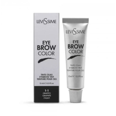 Фарба для брів LeviSsime Eye Brow Color №1-1 Графіт, 15 мл (сіра упаковка)