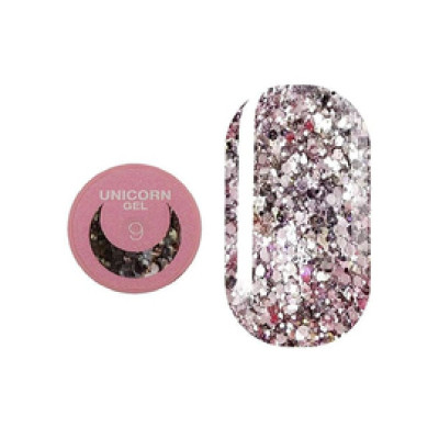 Блискітки для нігтів LUNA Unicorn Gel №9, 5ml