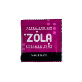 Фарба для брів з колагеном ZOLA 06 Blue Black в саше з окислювачем, 5 мл