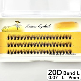 Вії Nesura 20D, вигин L, довжина 9 мм, товщина 0,07