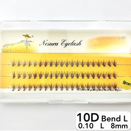 Вії Nesura 10D, вигин L, довжина 8 мм, товщина 0,10