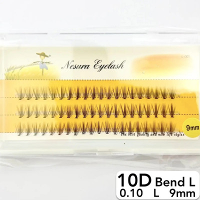 Вії Nesura 10D, вигин L, довжина 9 мм, товщина 0,10