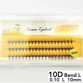 Вії Nesura 10D, вигин L, довжина 10 мм, товщина 0,10