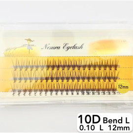 Вії Nesura 10D, вигин L, довжина 12 мм, товщина 0,10