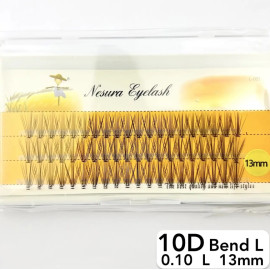 Вії Nesura 10D, вигин L, довжина 13 мм, товщина 0,10